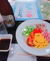 『冷やし中華』はじめました♪  キンキンに冷えたビールも一緒にどうぞ♪